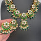 Jadau Kundan Green Floral Necklace