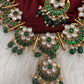 Jadau Kundan Green Floral Necklace