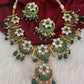 Jadau Kundan Green Floral Necklace