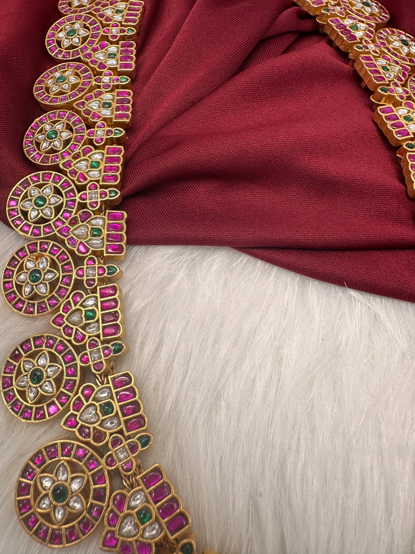 Jadau Kundan Traditional Bottu Mala Long Necklace