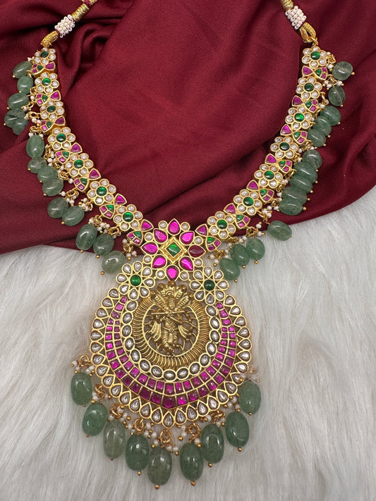 Krishna Jadau Kundan Traditional Short Necklace