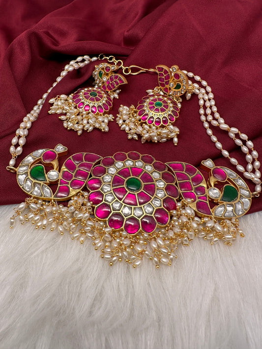 Jadau Kundan Pearls Choker Necklace