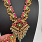 Jadau Kundan Lotus Emerald Beads Necklace