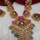 Jadau Kundan Lotus Emerald Beads Necklace