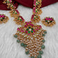 Jadau Kundan Lotus Emerald Beads Necklace