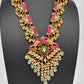 Jadau Kundan Lotus Emerald Beads Necklace