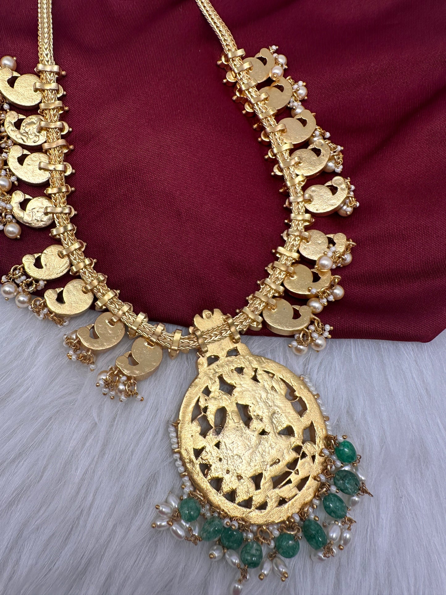 Jadau Kundan Peacock Mango MidLenght Necklace