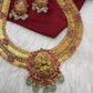 Jadau Kundan Goddess Lakshmi  Kassu Coins Long Necklace