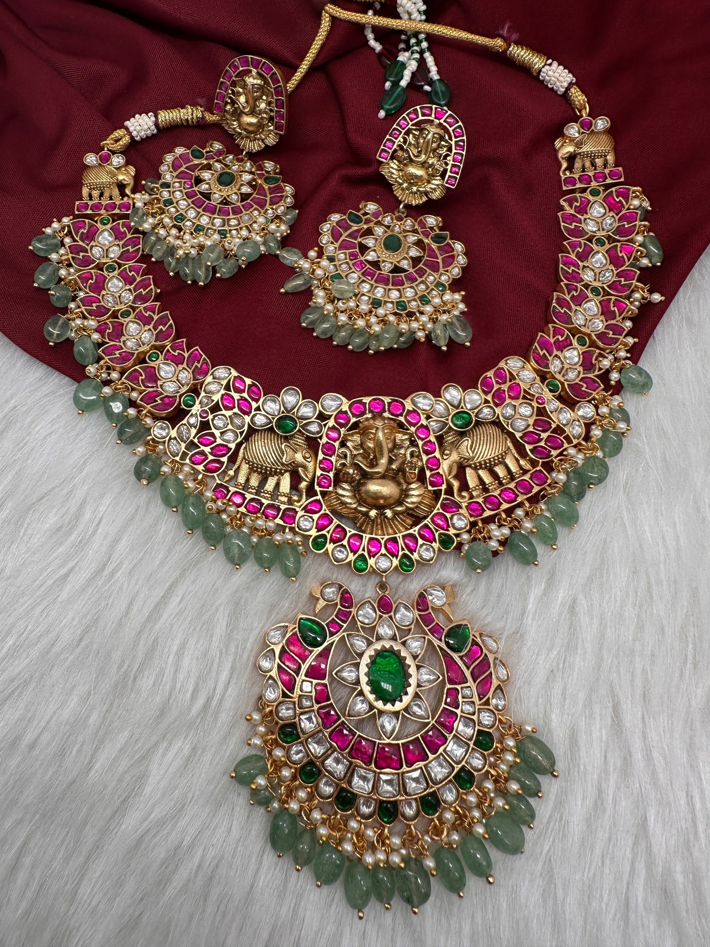 Jadau Kundan Ganesha Neckline Necklace