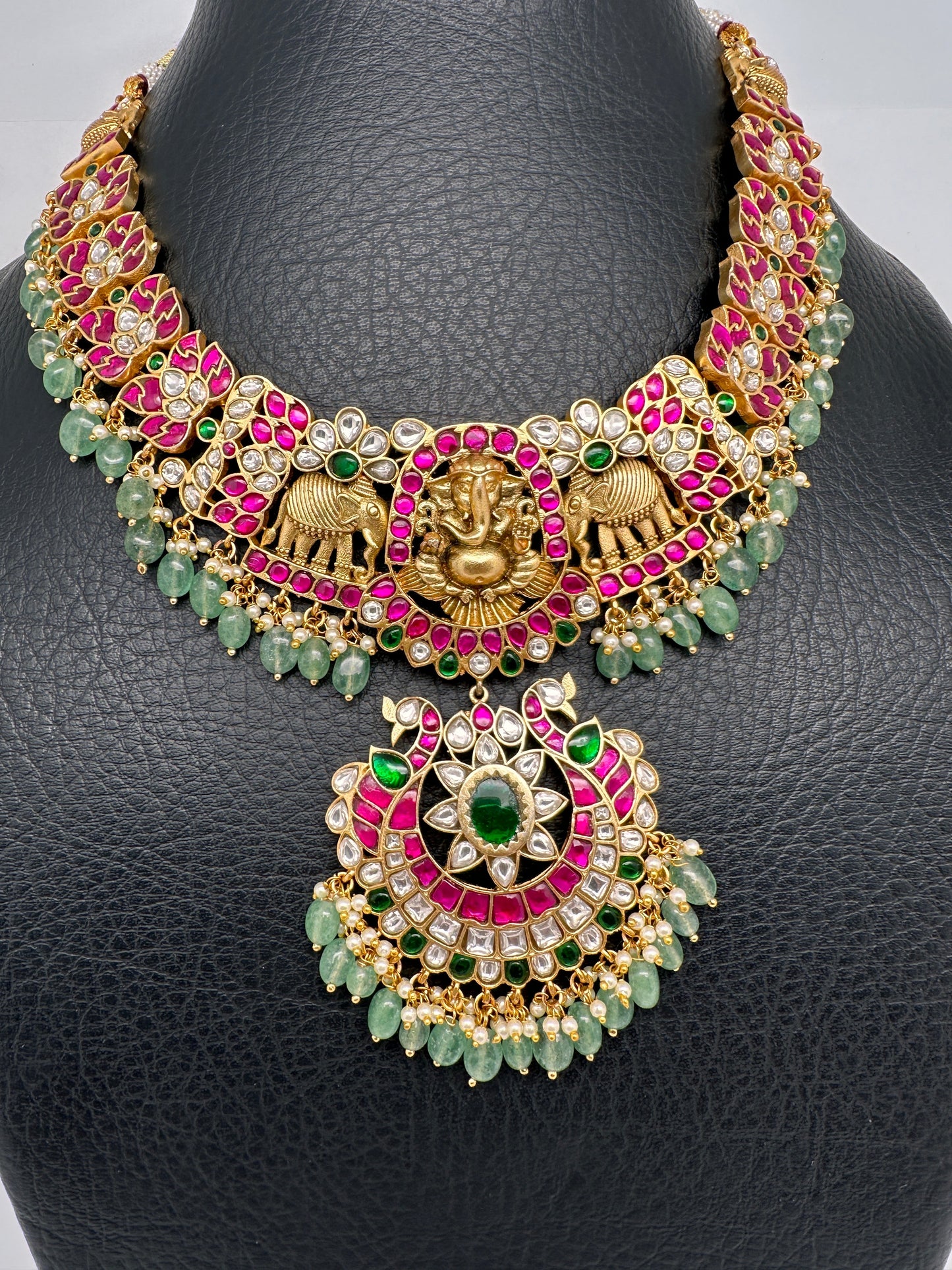 Jadau Kundan Ganesha Neckline Necklace