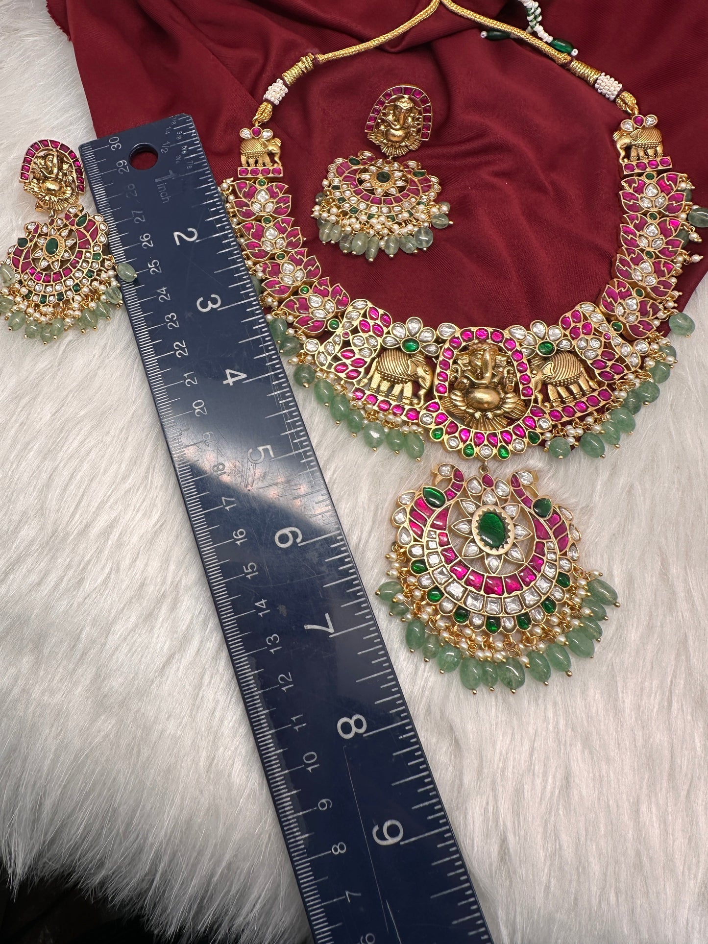 Jadau Kundan Ganesha Neckline Necklace