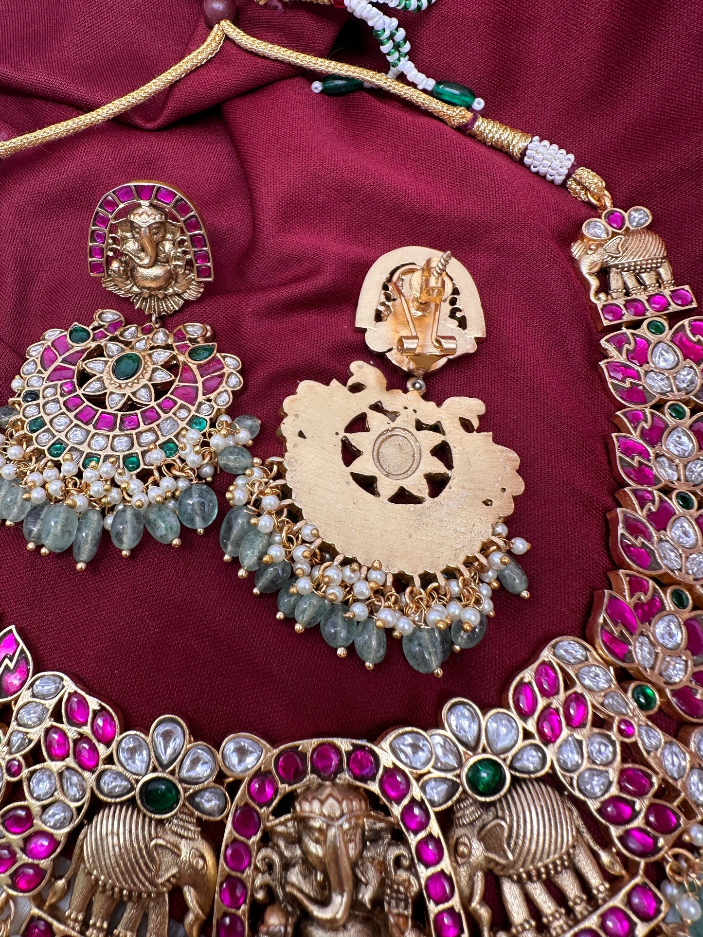 Jadau Kundan Ganesha Neckline Necklace