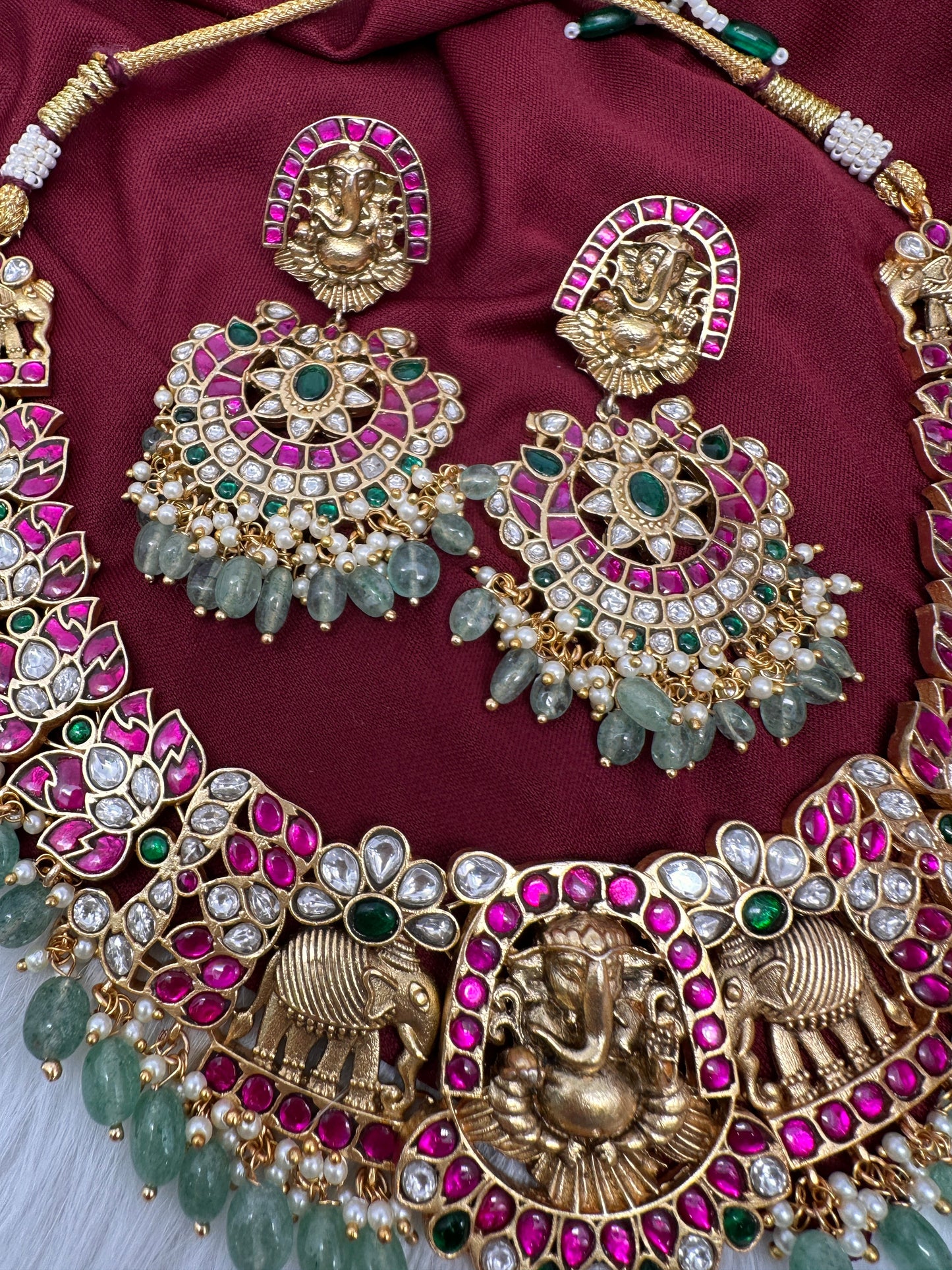 Jadau Kundan Ganesha Neckline Necklace