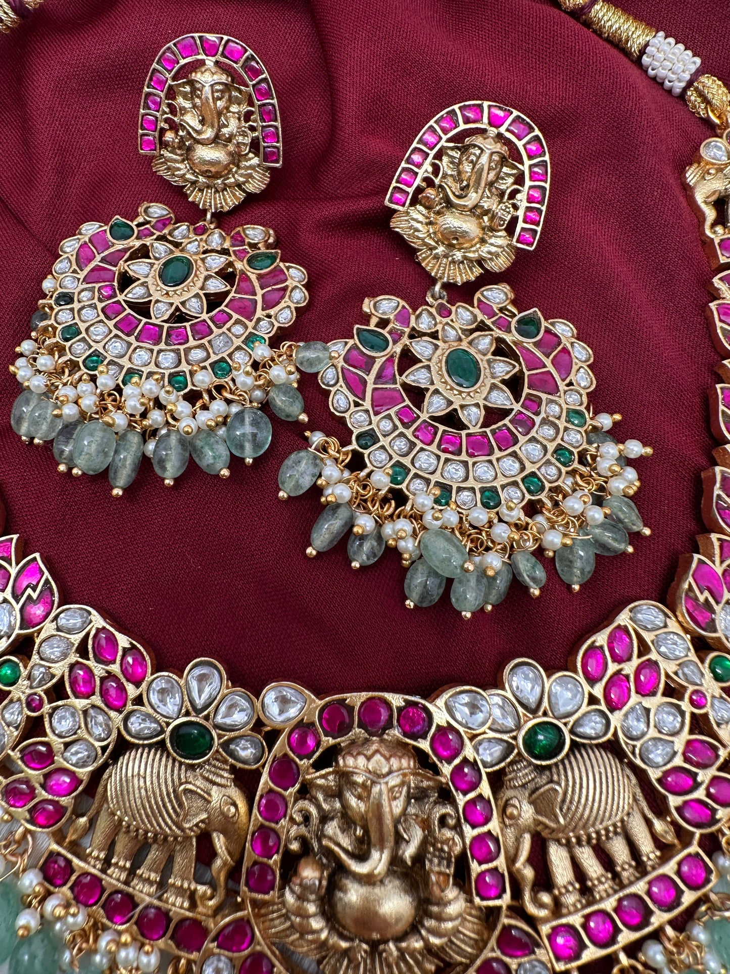 Jadau Kundan Ganesha Neckline Necklace