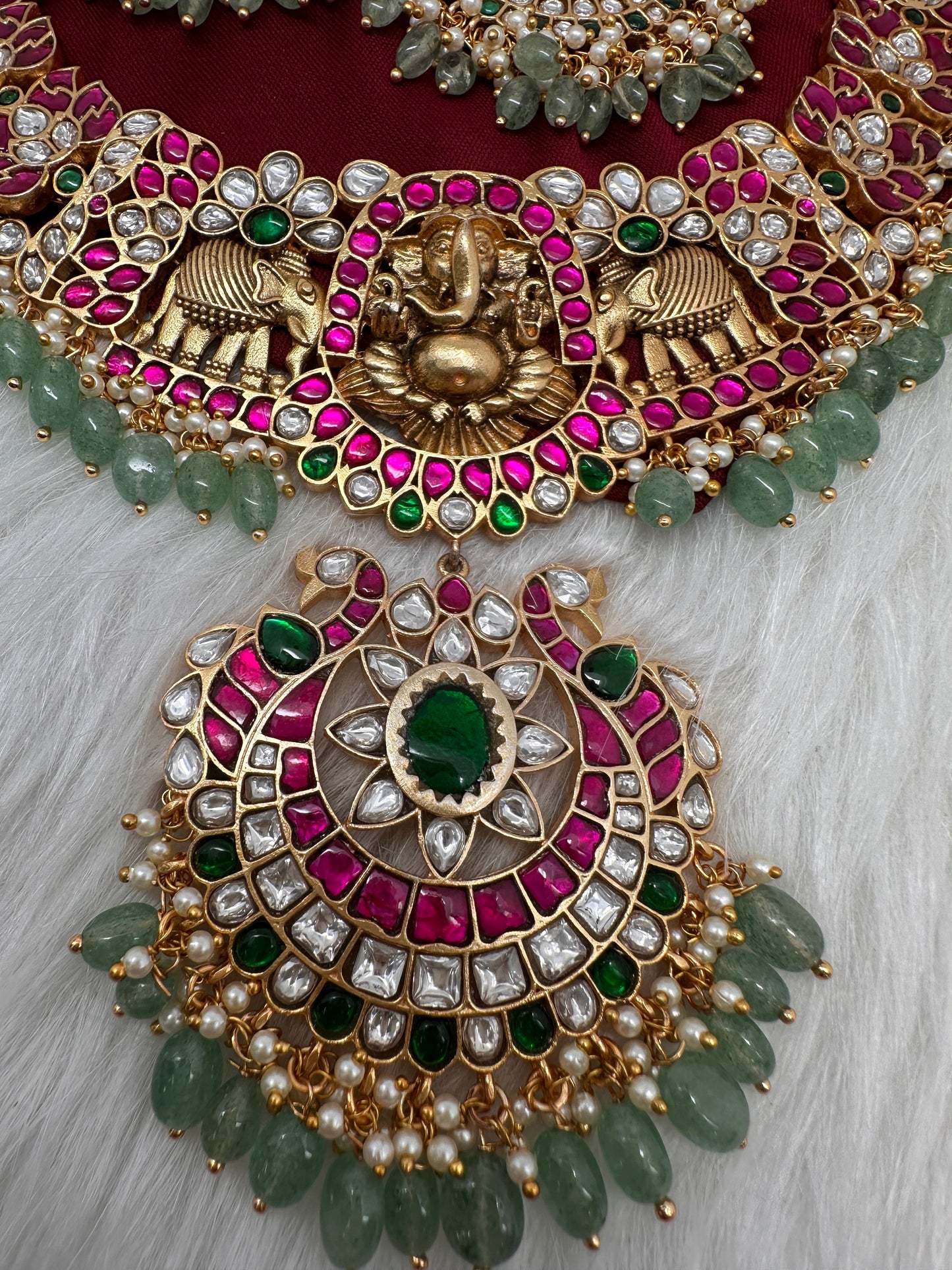 Jadau Kundan Ganesha Neckline Necklace