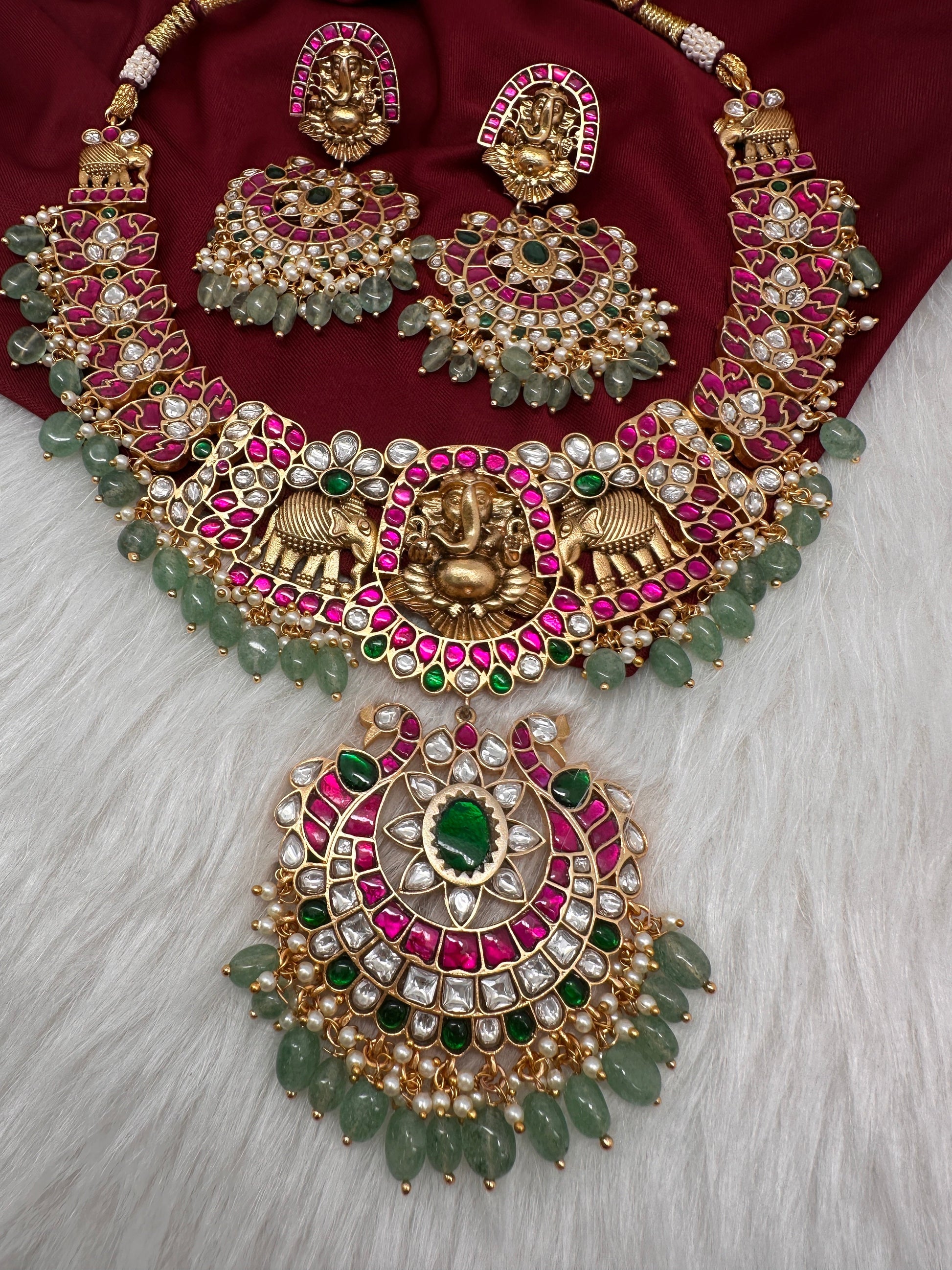 Jadau Kundan Ganesha Neckline Necklace