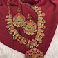 Jadau Kundan Goddess Lakshmi Lotus Short Necklace