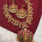 Jadau Kundan Goddess Lakshmi Lotus Short Necklace