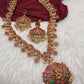 Jadau Kundan Goddess Lakshmi Lotus Long Necklace