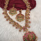 Jadau Kundan Goddess Lakshmi Lotus Long Necklace