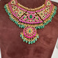 Jadau Kundan Neckline Necklace with Emerald Beads