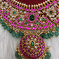 Jadau Kundan Neckline Necklace with Emerald Beads