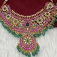 Jadau Kundan Neckline Necklace with Emerald Beads