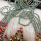 Jadau Kundan Emerald Beads Long Necklace