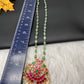 Jadau Kundan Pendent with Emerald Beads Mala Necklace