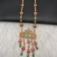 Jadau Kundan Emerald Beads Dainty Necklace