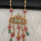 Jadau Kundan Emerald Beads Dainty Necklace