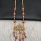 Jadau Kundan Emerald Beads Dainty Necklace