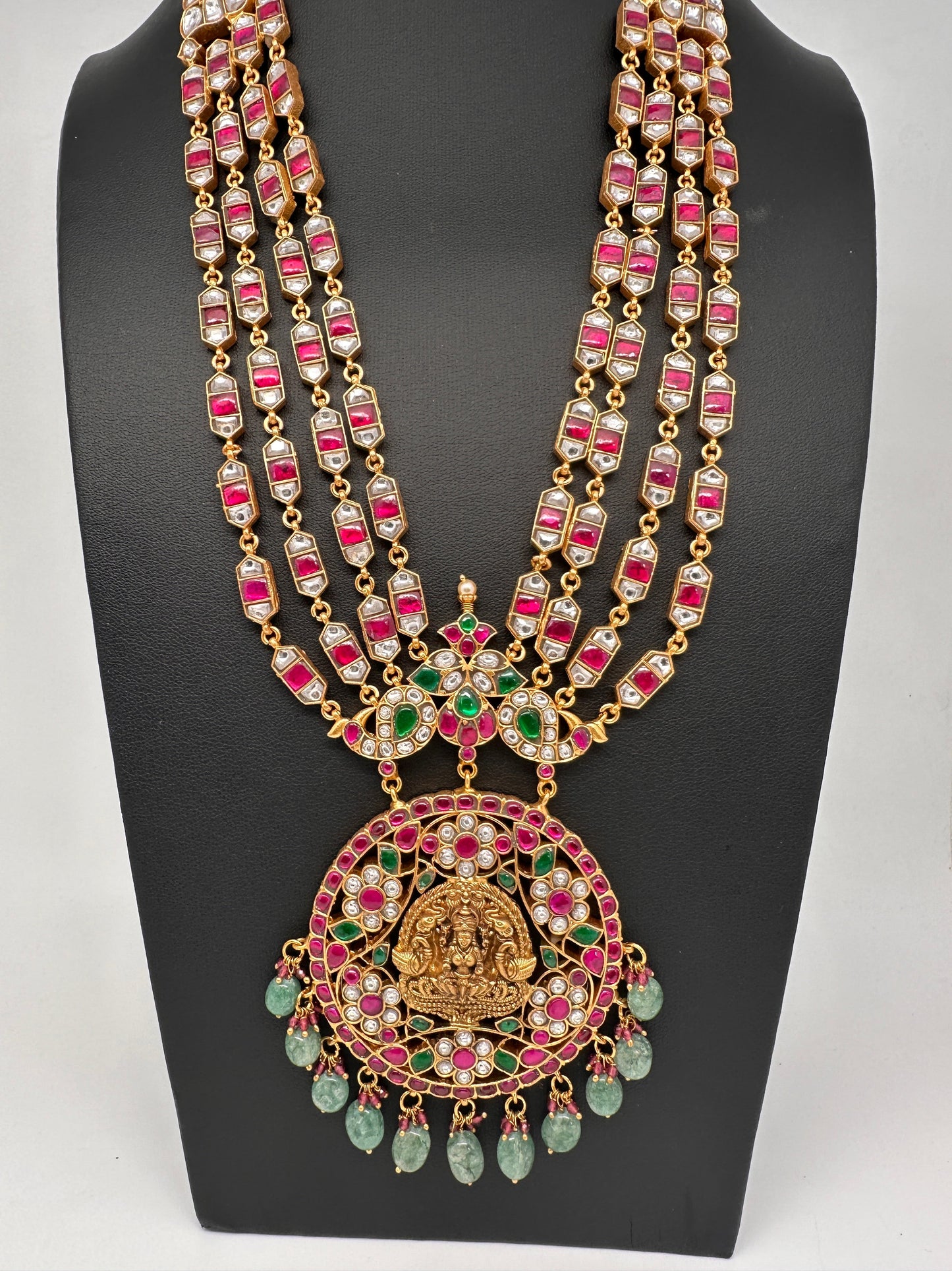 Jadau Kundan Goddess Lakshmi Multi Layer Necklace