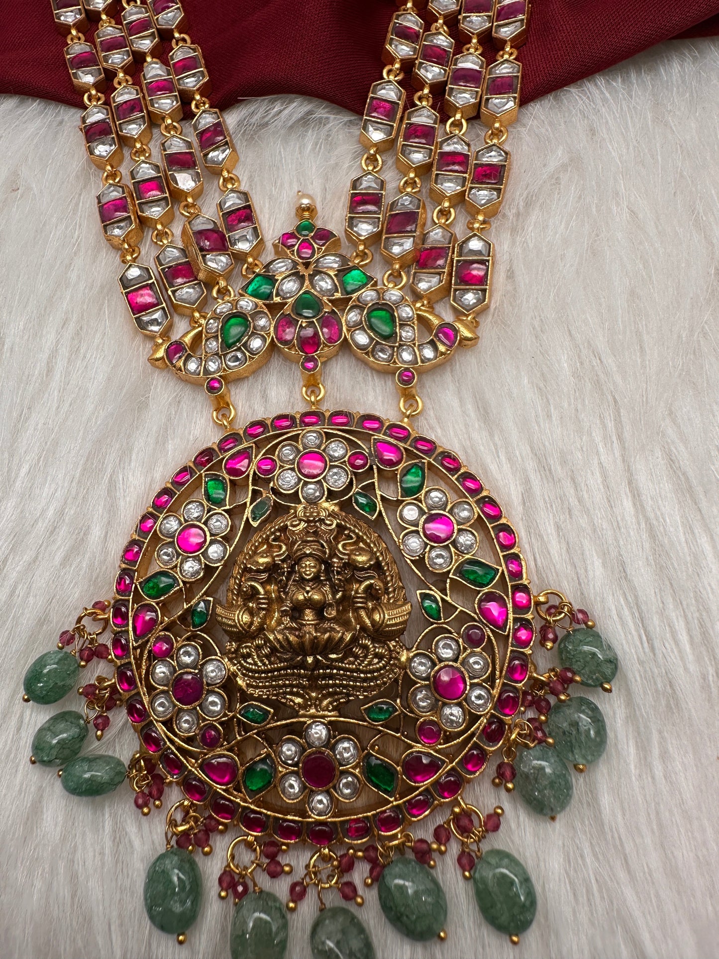 Jadau Kundan Goddess Lakshmi Multi Layer Necklace