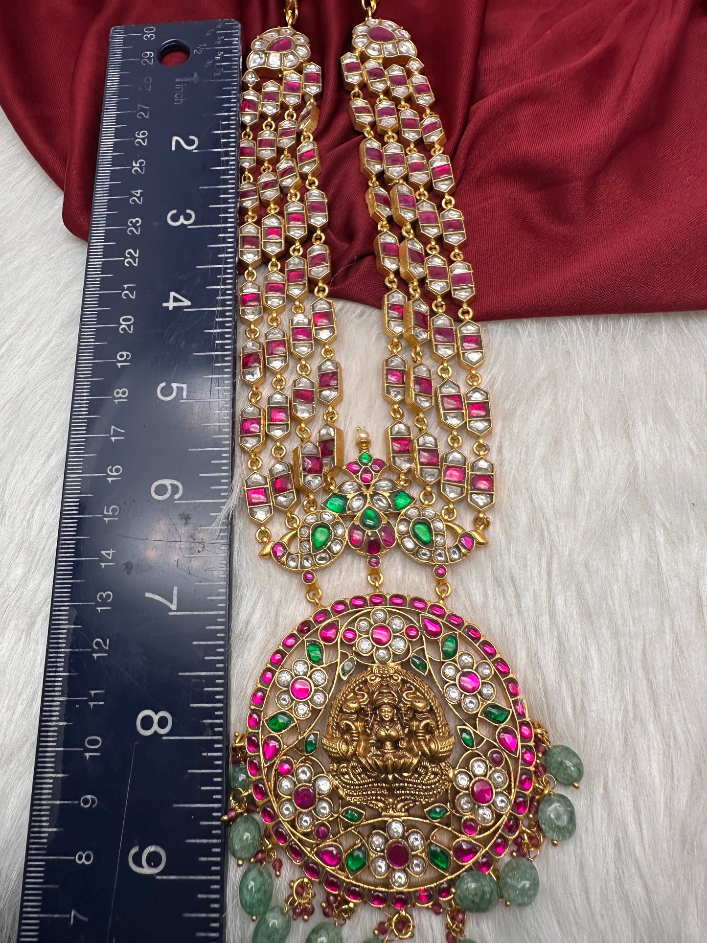 Jadau Kundan Goddess Lakshmi Multi Layer Necklace