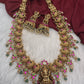 Jadau Kundan Peacock Haar Long Necklace with Jhumkis