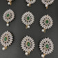 Diamond Finish CZ Emerald Stone Jada Billa Hair Pin Set