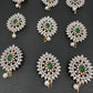 Diamond Finish CZ Emerald Stone Jada Billa Hair Pin Set