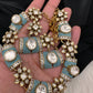 Moissanite Kundan Color Stone Necklace - Turquoise