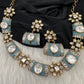 Moissanite Kundan Color Stone Necklace - Turquoise