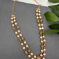 Golden Nakshi Ball Pearls Double Layer Necklace