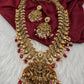 Goddess Lakshmi Nakshi Matte Long Haar with Red Beads