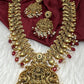 Goddess Lakshmi Nakshi Matte Long Haar with Red Beads