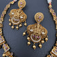 Goddess Lakshmi Nakshi Matte Antique Finish Short Necklace Set