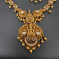 Goddess Lakshmi Nakshi Matte Antique Finish Short Necklace Set