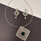 AD Color Stone Pendent Set - Green