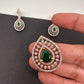 AD Color Stone Pendent Set - Green