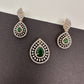 AD Color Stone Pendent Set - Green