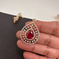 AD Color Stone Pendent Set - Red