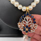 Blue AD Pendent with Shell Pearl Necklace